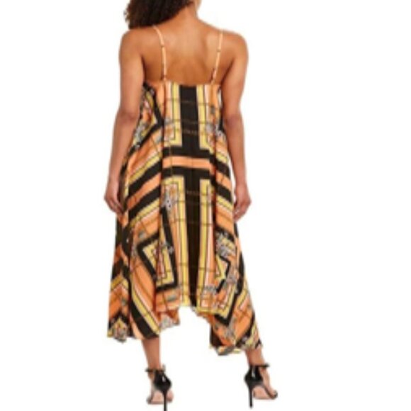 Nanette Lepore chain and floral maxi handkerchief hem dress - Picture 2 of 12